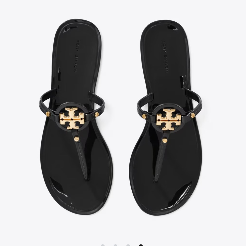 Tory Burch Black and Gold Sandals